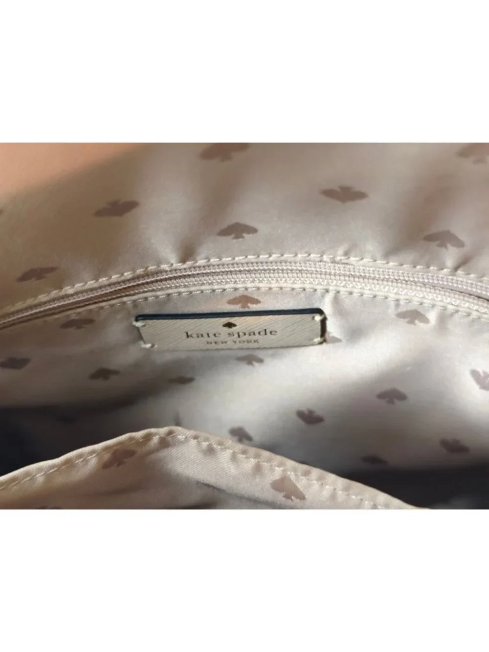 Kate Spade Staci Dome Med Backpack Beige White Saffiano Leather KG021 Ret $359